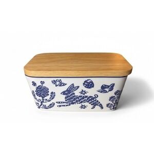 Butter Dish Butter Dish with Lid Patterned Ceramic Butter